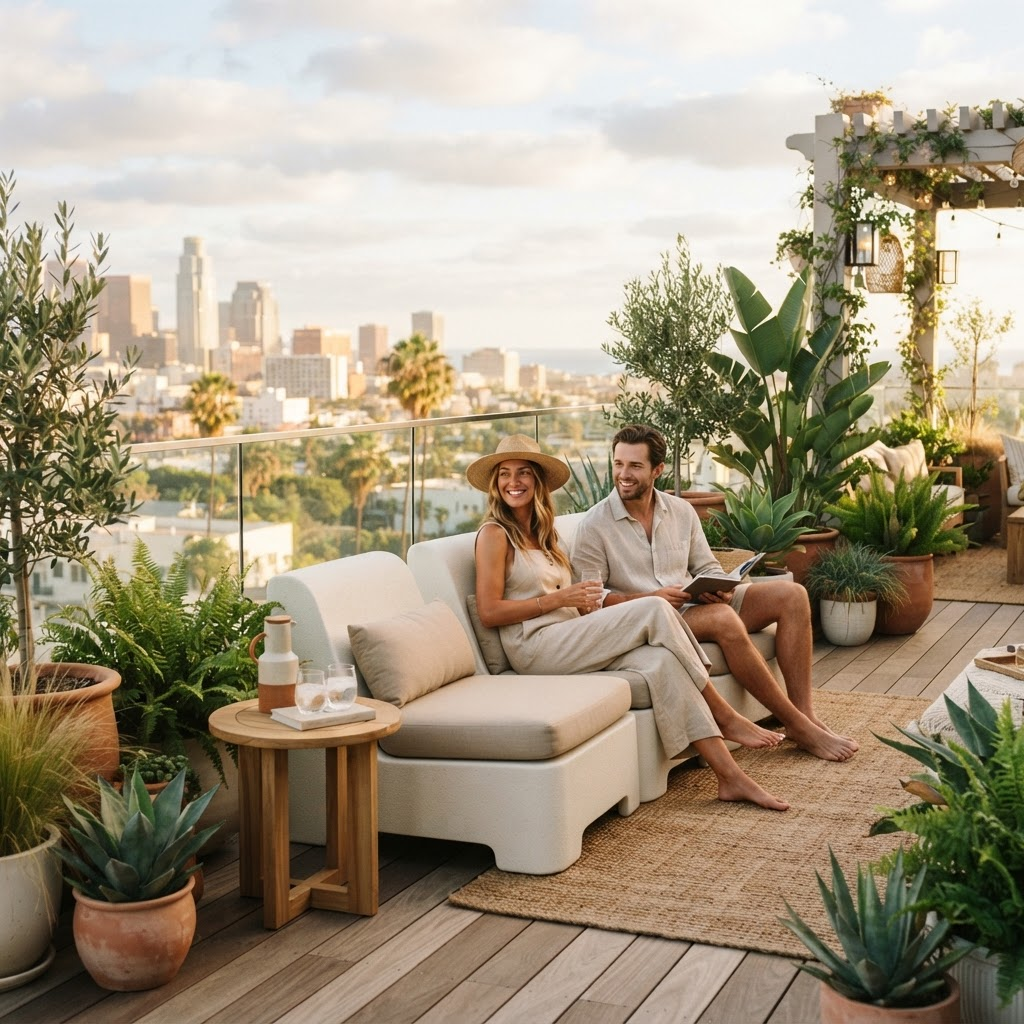 Playhaus outdoor furniture styled in a real space